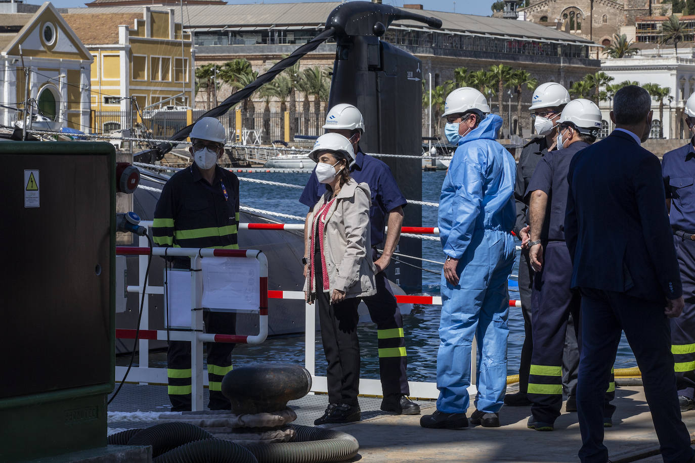 Fotos: Visita de la ministra de Defensa, Margarita Robles, al submarino S-81 en Cartagena