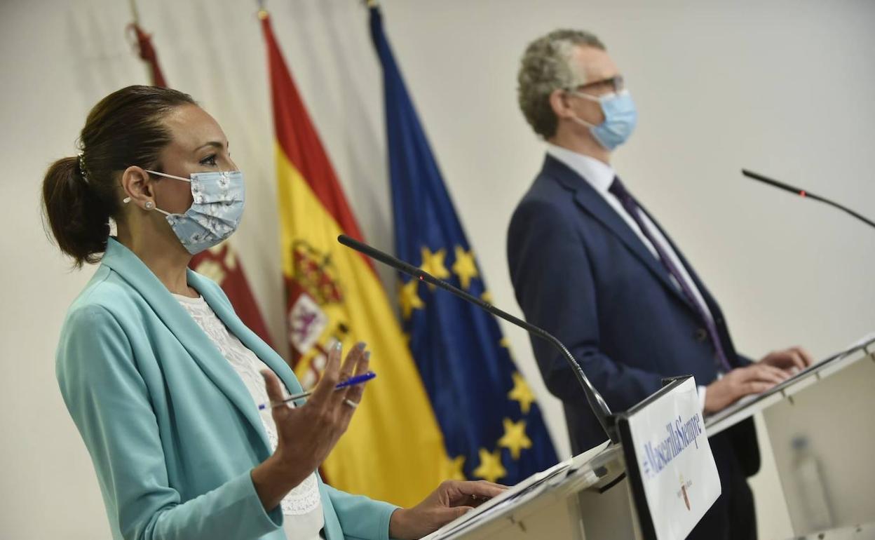 Valle Miguélez y Juan José Pedreño, este miércoles.