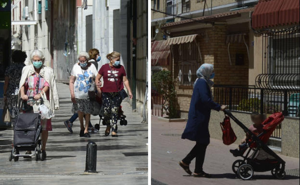 A la izquierda, la calle Santa Teresa, una de las zonas más exclusivas. A la derecha, el barrio de Los Rosales, el más pobre.