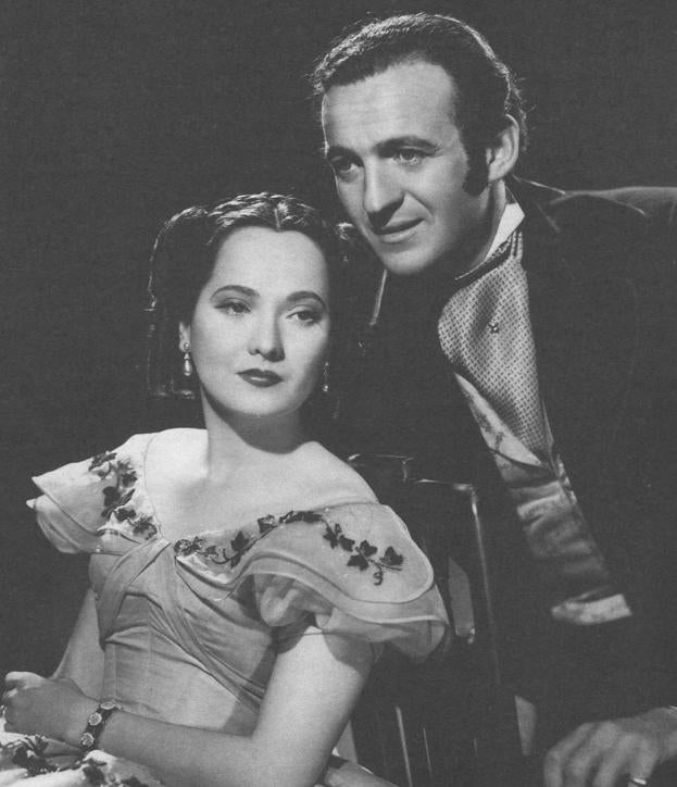 Merle Oberon y David Niven en 'Cumbres borrascosas'.