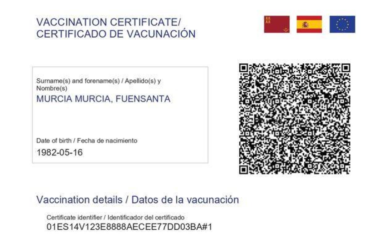 El Certificado Digital Covid de la Unión Europea que emite la Comunidad. 