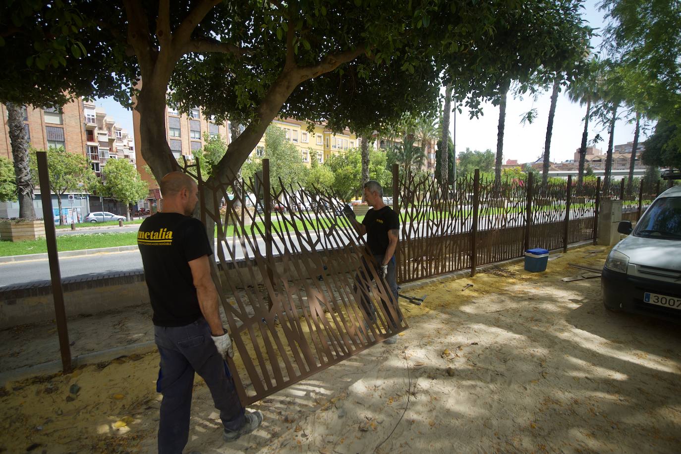 Fotos: Comienza el vallado del Jardín del Malecón de Murcia