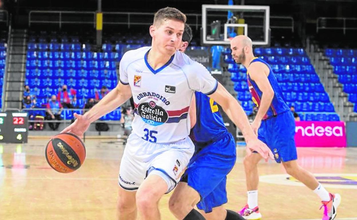 Chris Czerapowicz, en un partido de esta temporada entre el Barça y el Obradoiro en el Palau Blaugrana. 