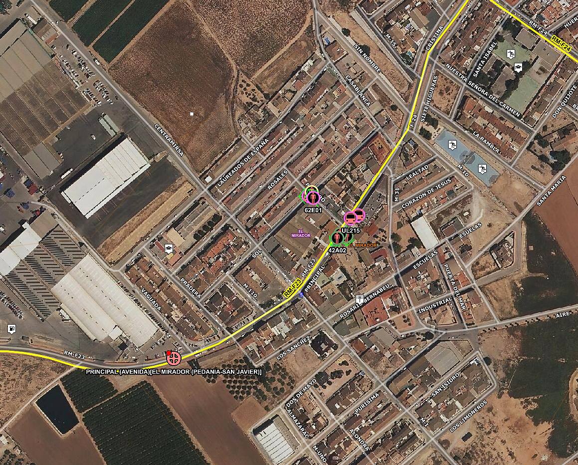 Localización del incendio.