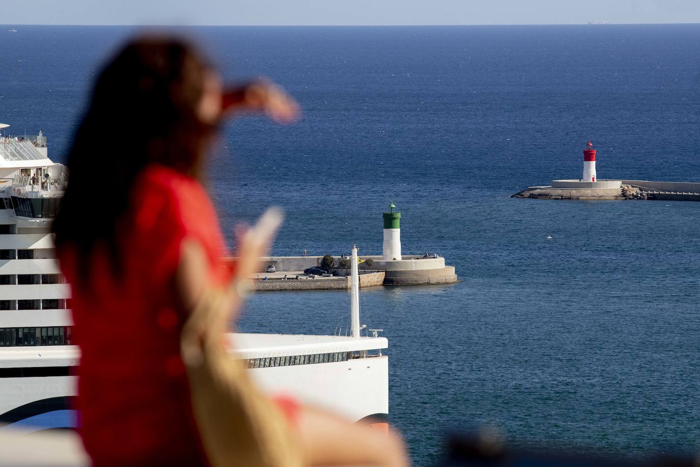 Fotos: El crucero Aída realiza la primera escala en el Puerto de Cartagena tras la pandemia