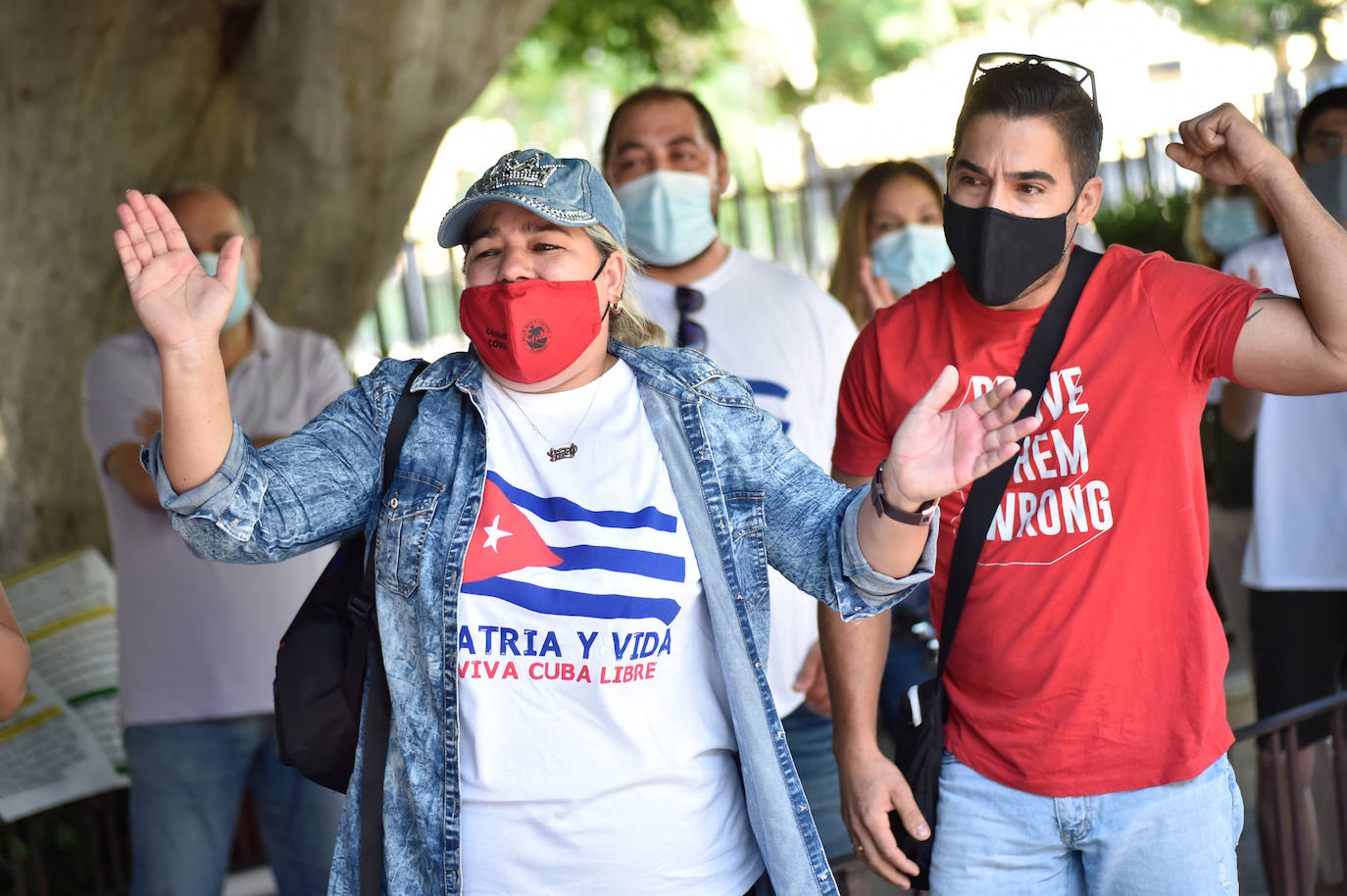 Fotos: Concentración en Murcia en contra del régimen castrista