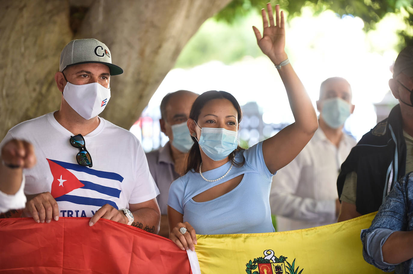Fotos: Concentración en Murcia en contra del régimen castrista
