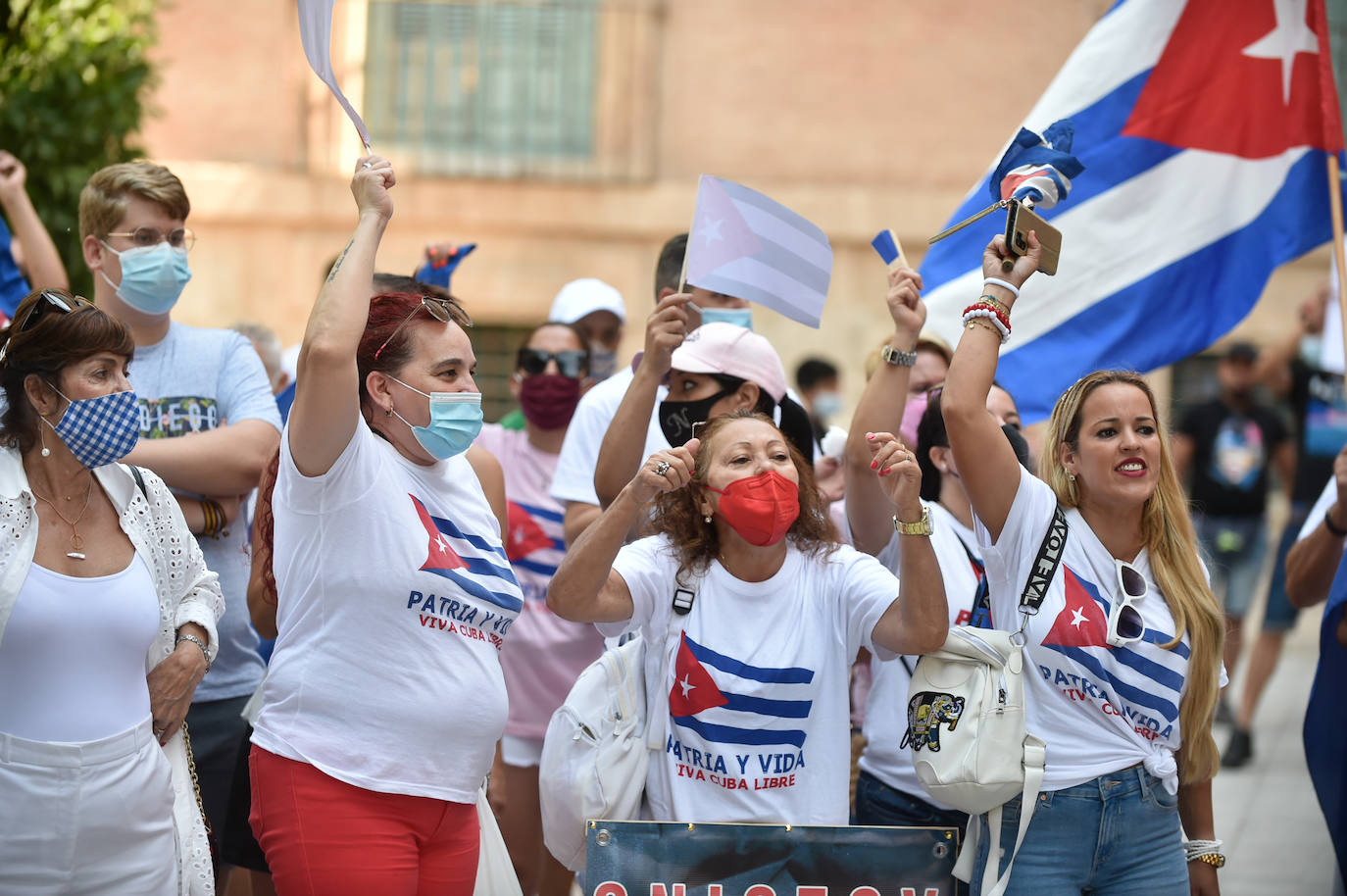 Fotos: Concentración en Murcia en contra del régimen castrista