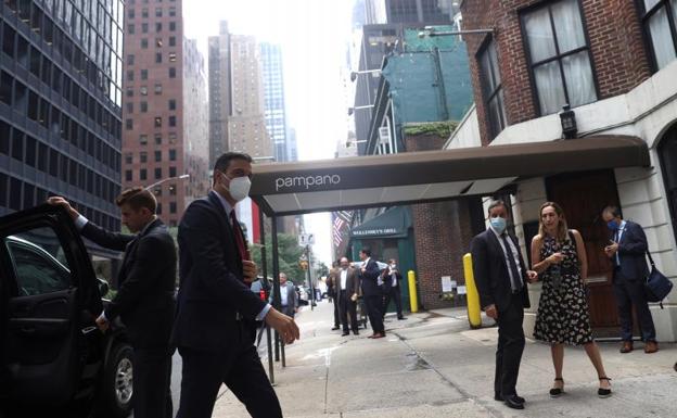 Pedro Sánchez, durante su estancia en Nueva York. 