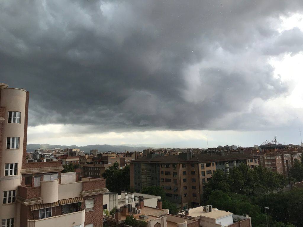 Comienzo de las tormentas este lunes en Murcia.
