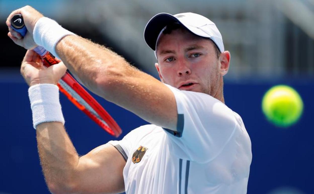 El alemán Dominick Koepfer, durante su partido ante el español Pablo Carreño. 