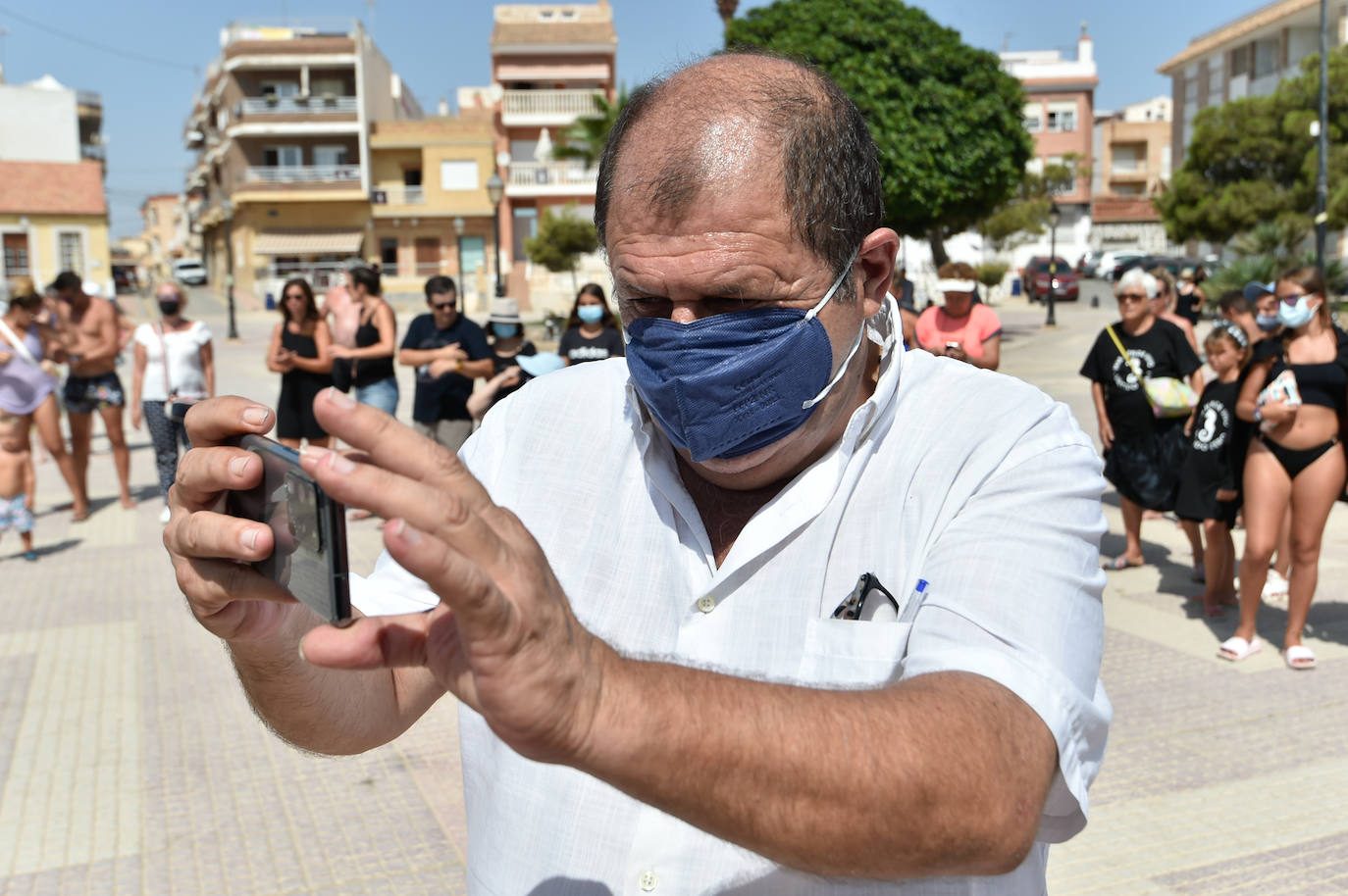 Fotos: La cadena humana en defensa de la laguna salada, en imágenes