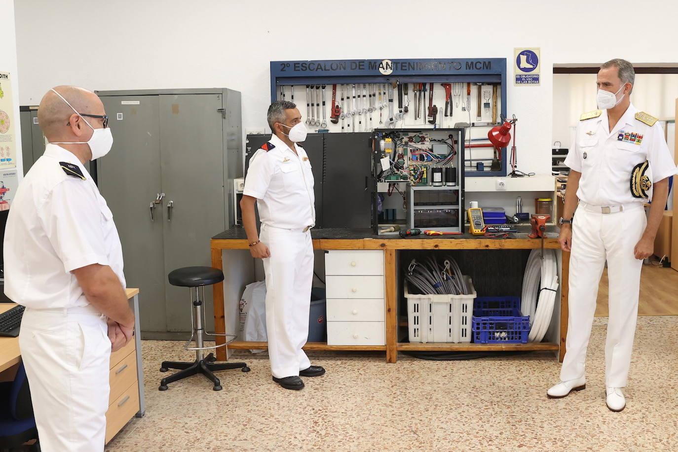 Fotos: El Rey visita en Cartagena la Fuerza de Medidas Contraminas de la Armada en su 75 aniversario