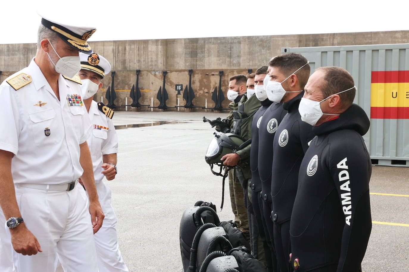 Fotos: El Rey visita en Cartagena la Fuerza de Medidas Contraminas de la Armada en su 75 aniversario