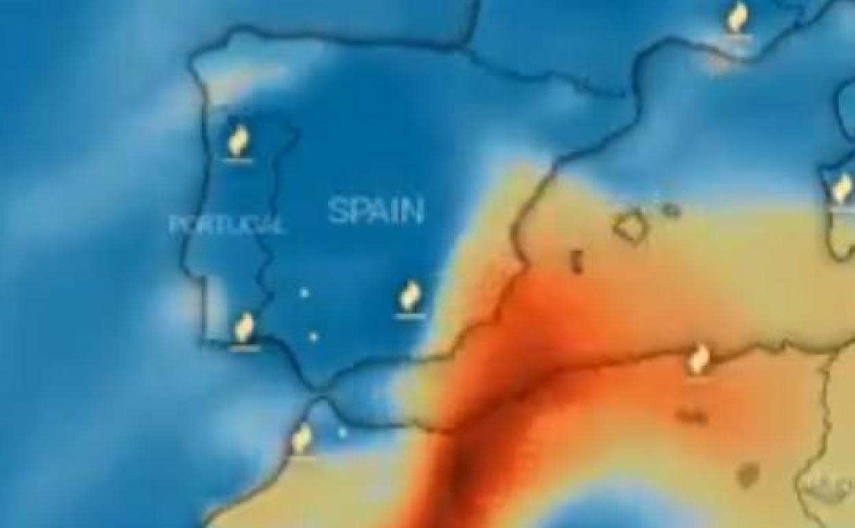La nube de dióxido de azufre del volcán de La Palma podría entrar a la Península por la Región de Murcia y otras zonas del Levante
