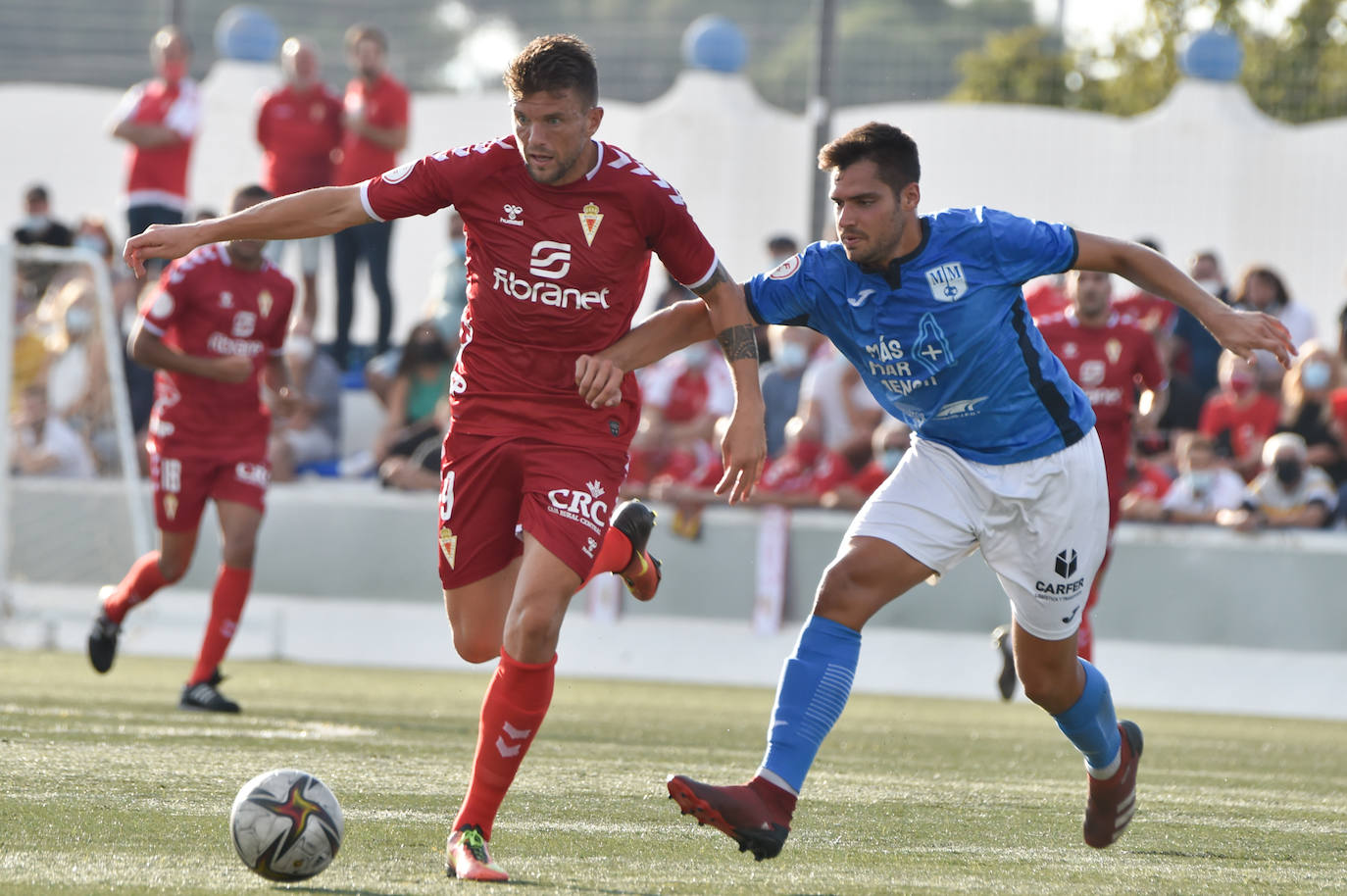 Los jugadores del Mar Menor celebrando el gol de la victoria.