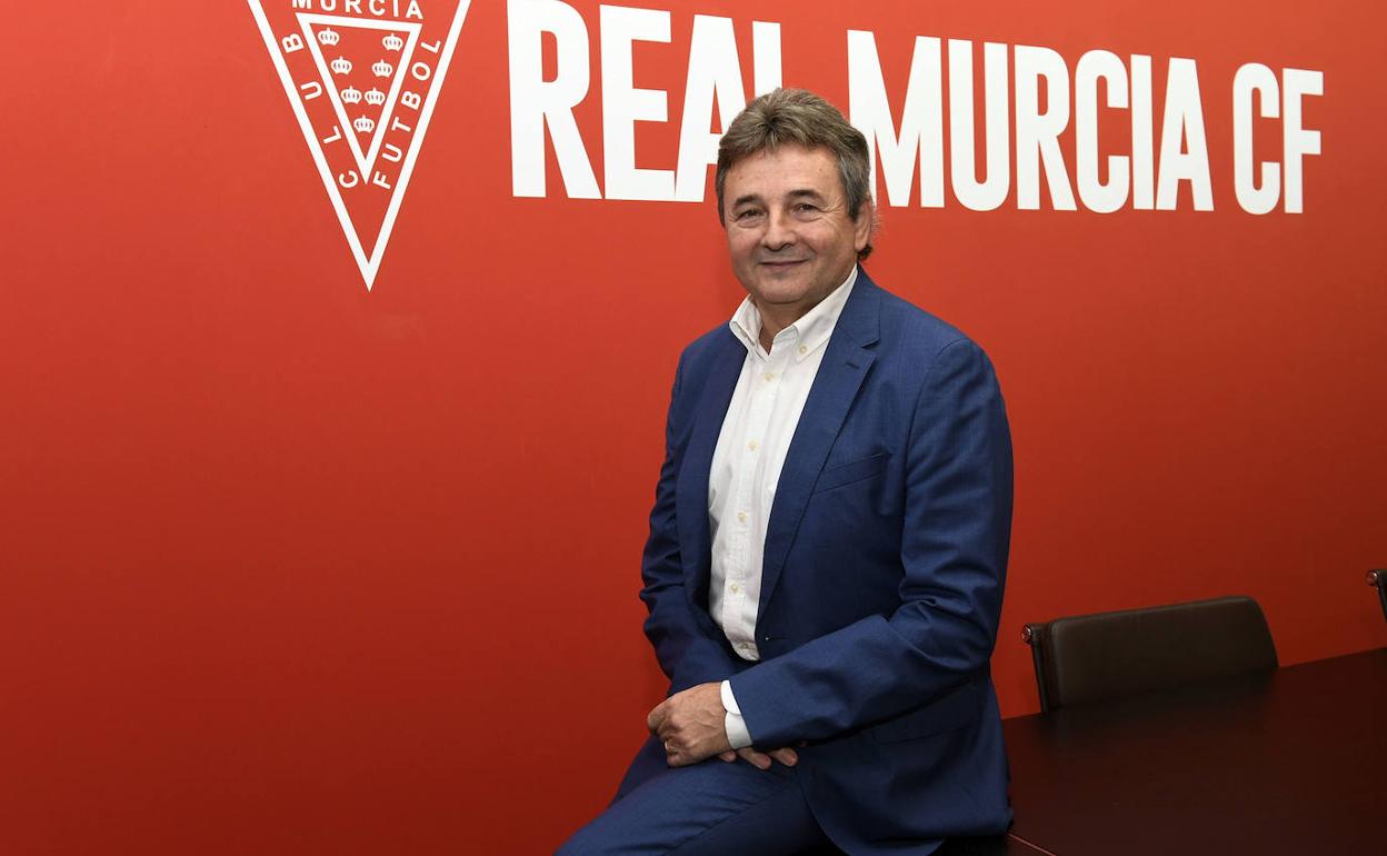 Agustín Ramos, este viernes, en la sala de Juntas del estadio Enrique Roca.