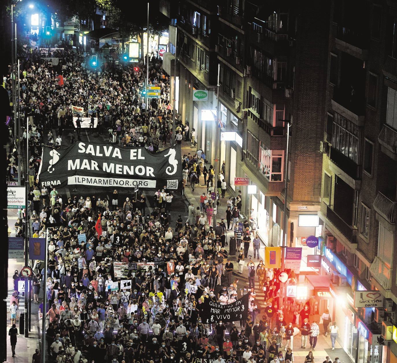 Imagen de la última manifestación en defensa del Mar Menor en Murcia, el 7 de octubre de 2021. 