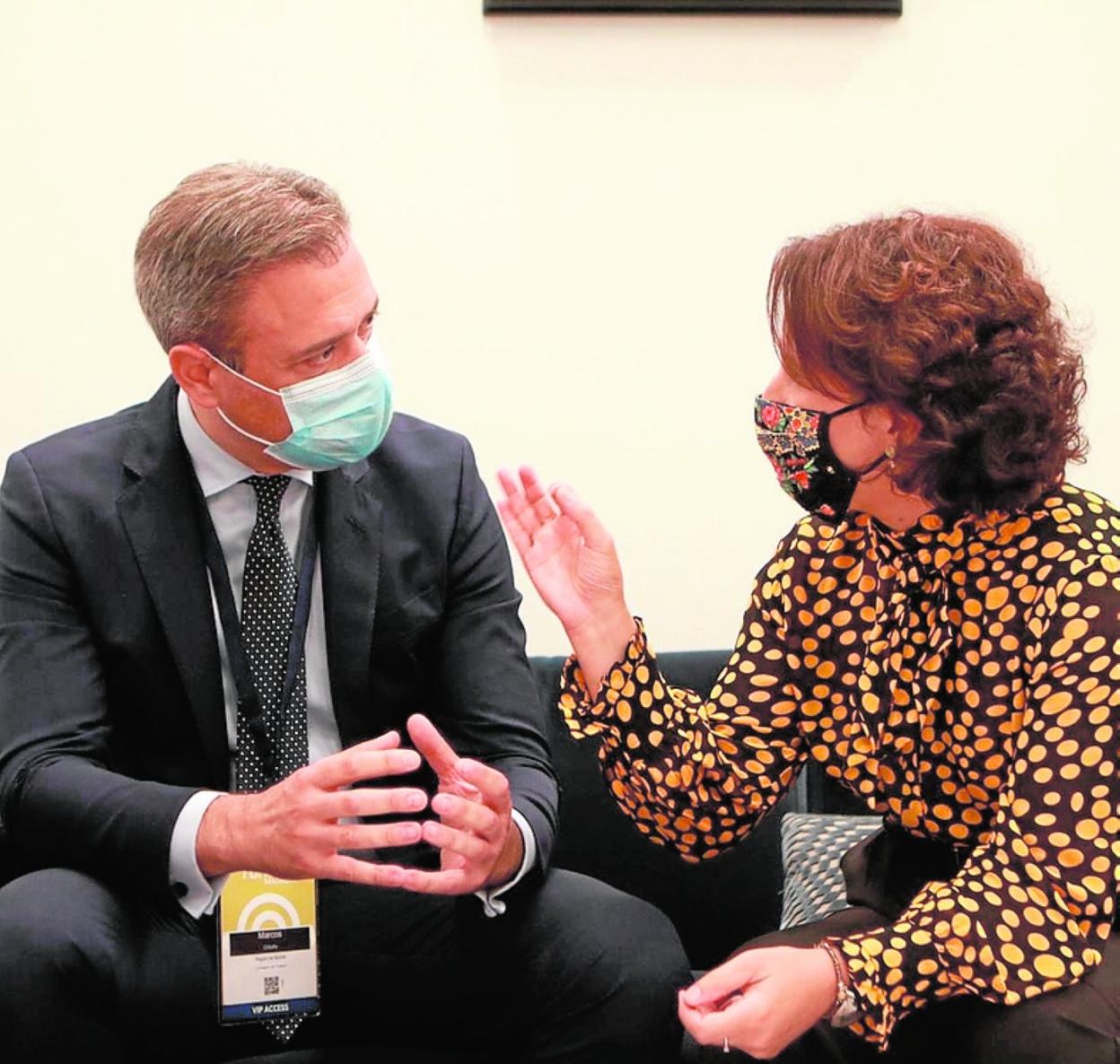 Marcos Ortuño y Rita Marques, ayer en Madrid. 