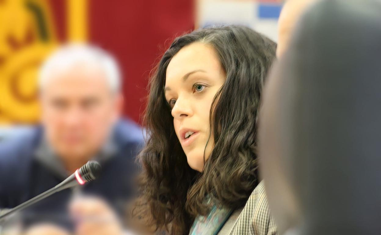 Cristina Sánchez Angulo, durante un Pleno en Molina. 