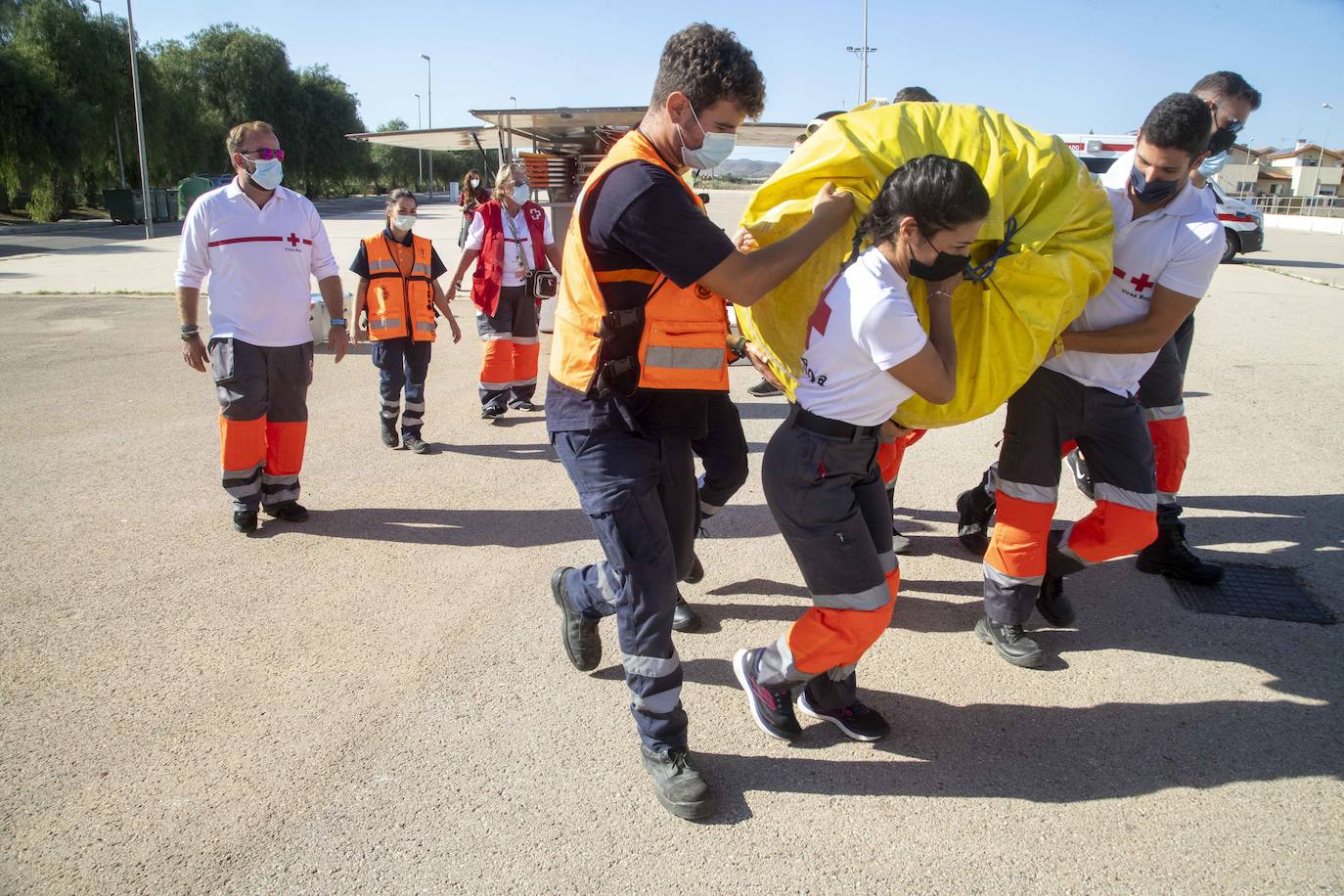 Fotos: Simulacro de un supuesto escape químico en La Ajorra