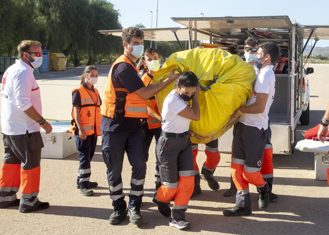 Fotos: Simulacro de un supuesto escape químico en La Ajorra