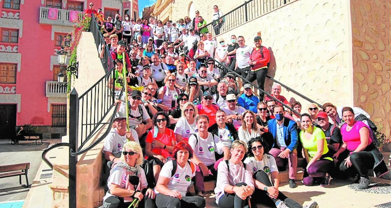 El grupo de peregrinos que se desplazó, ayer, a Ulea. 