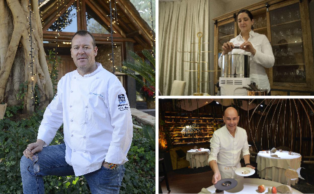 Pablo González, propietario de Cabaña Buenavista. María Gómez, chef de Magoga, en Cartagena. Nazario Cano, responsable del restaurante Odiseo, en Murcia. 