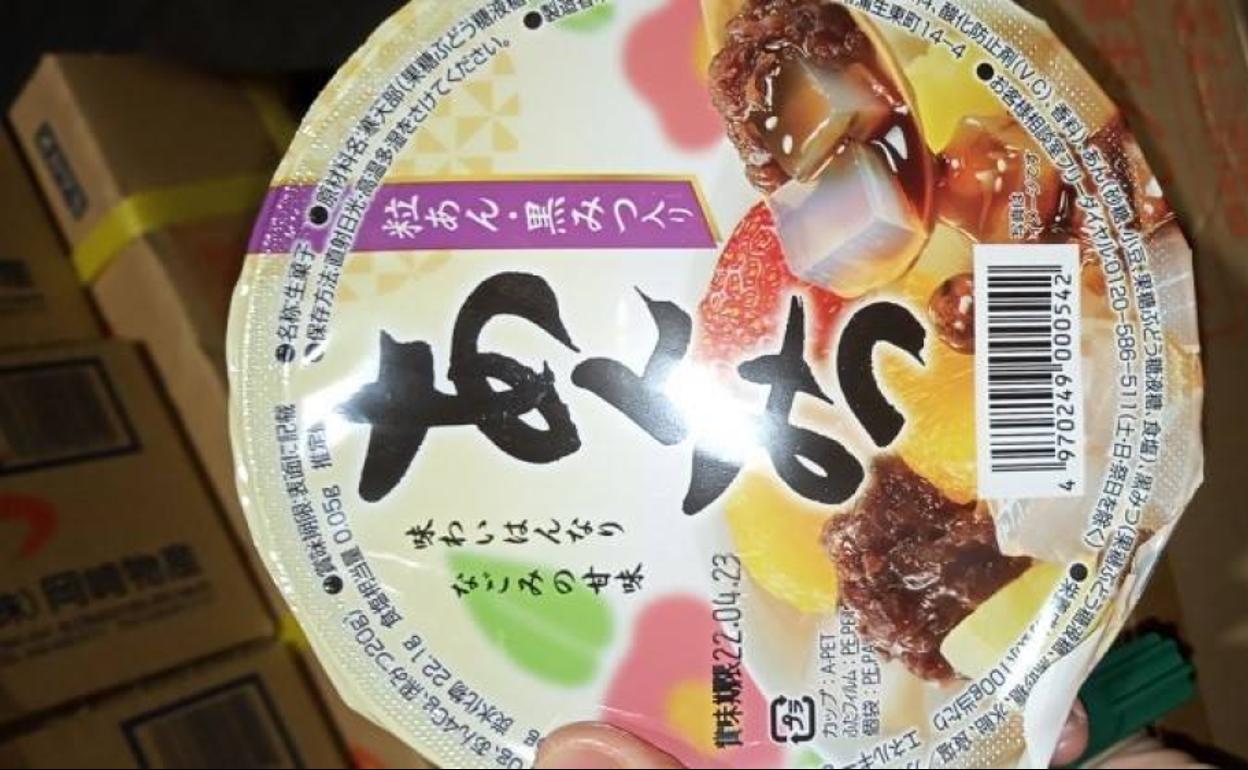 Caramelos sabor Anmitsu que contienen soja. 