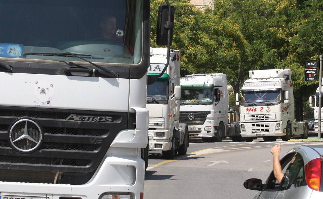 Imagen de archivo de una protesta de transportistas.