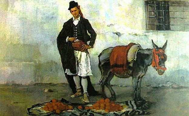 'El naranjero de Algezares', obra pintada por Eduardo Rosales en Murcia y recientemente subastada.