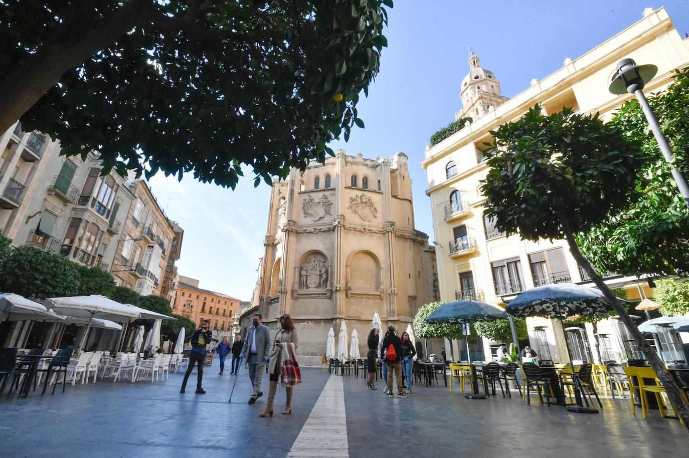 Fotos: Las terrazas de la zona de la Catedral de Murcia podrán sumar un 15% más de mesas