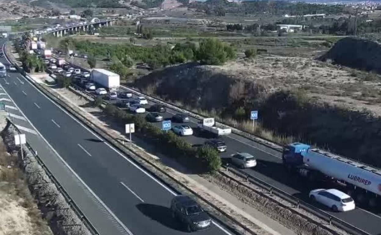 Imagen de la zona de la A-7 donde se concentran las retenciones.