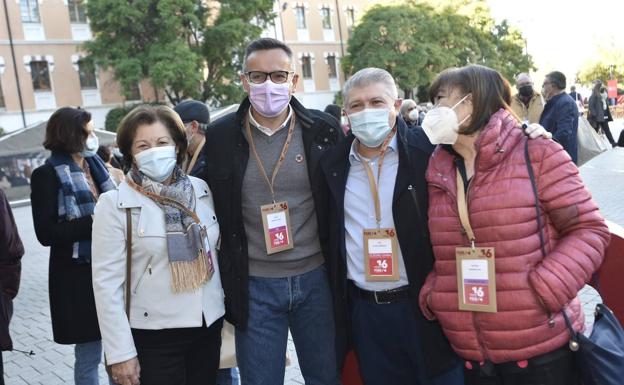 Diego Conesa, José Vélez y Cristina Narbona en el 16 Congreso Regional del PSOE.