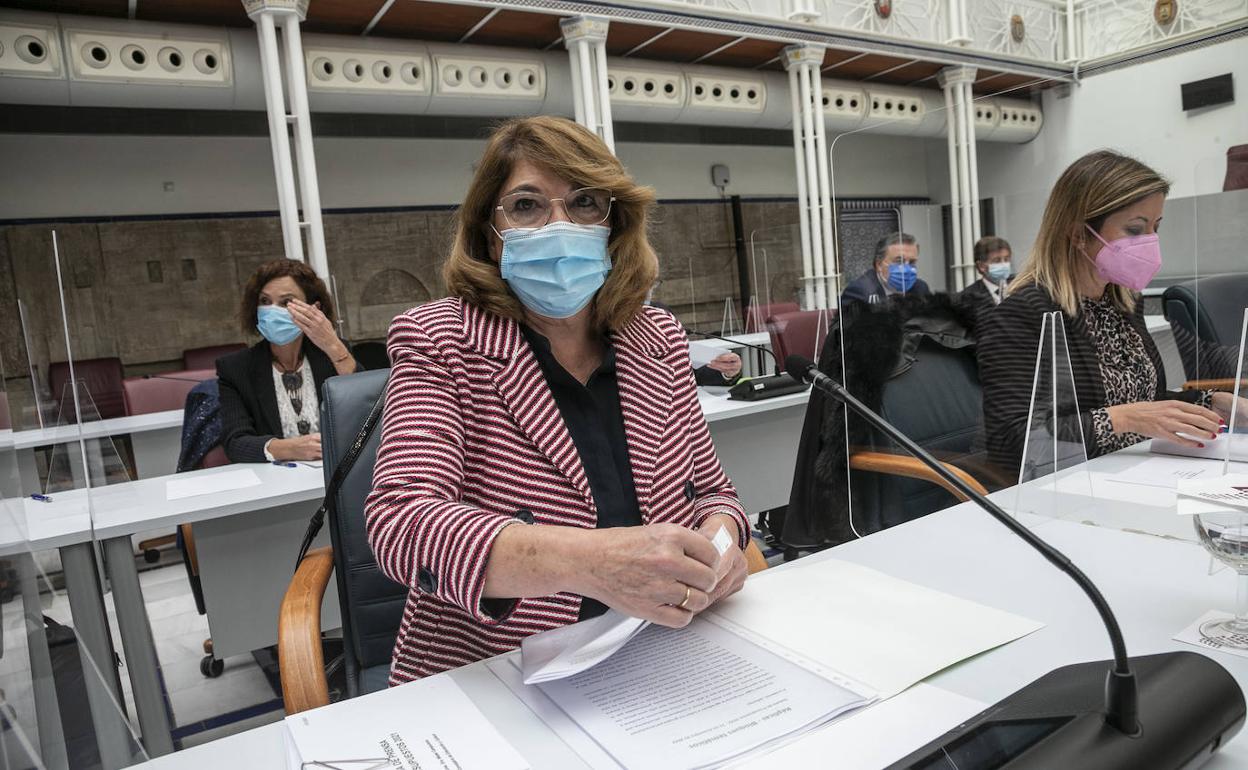 La consejera Campuzano, este lunes, en la Asamblea Regional.