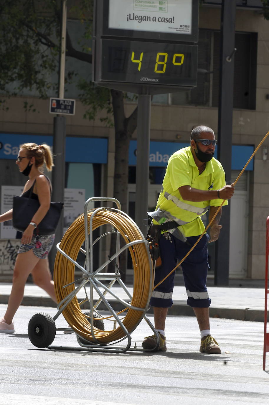 12/07/2021. La Región supera los 44 grados, la tempertatura más alta desde 2016. | MARTÍNEZ BUESO