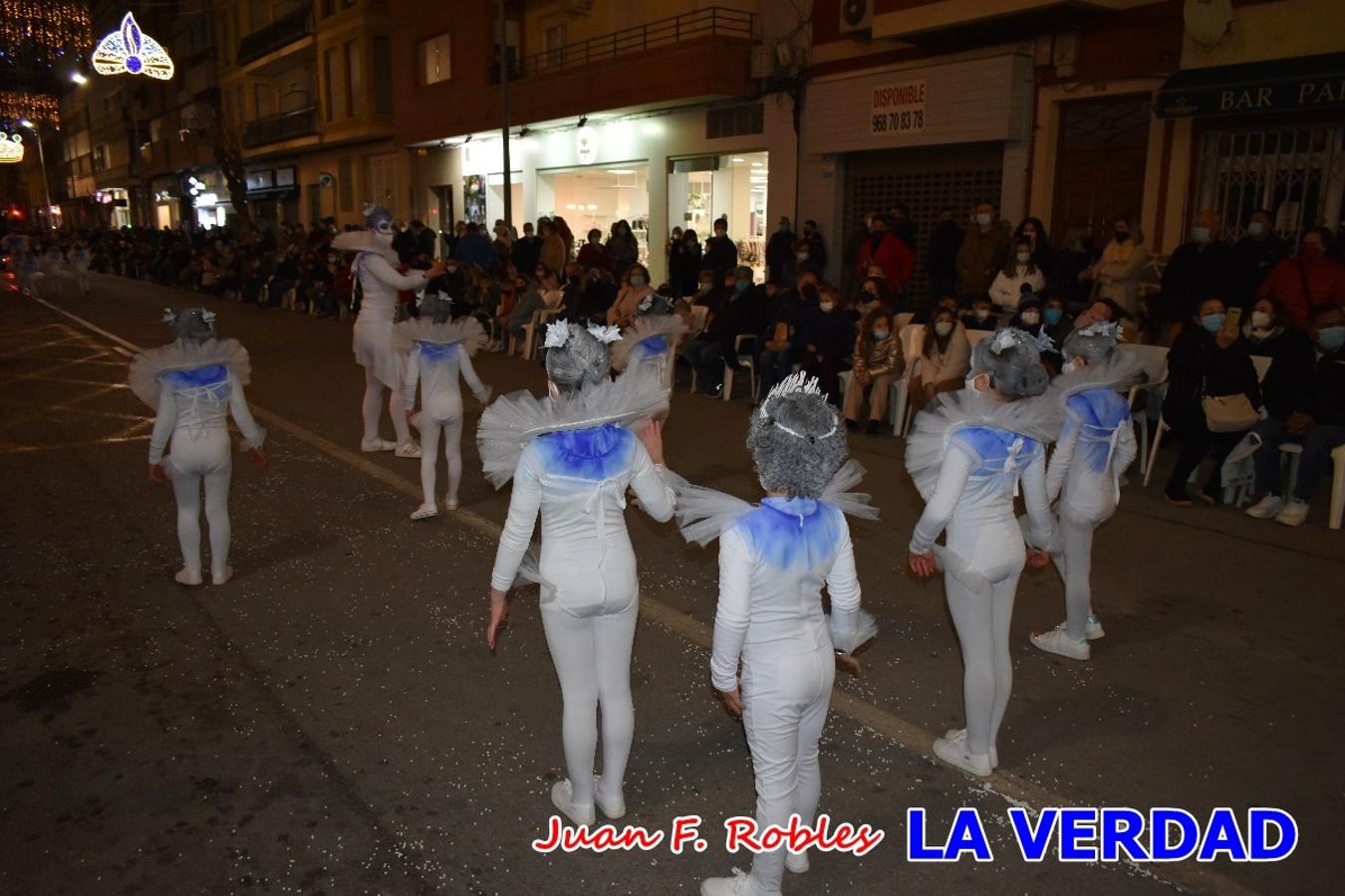 El Cortejo Real que precedía a las carrozas del Melchor, Gaspar y Baltasar, estaba compuesto por distintas carrozas, espectáculos musicales y personajes de fantasía. La Policía Local y el Cuerpo de Bomberos abrieron el recorrido, seguidos de Dafne Dance Academy, Goofy & Donald, Club Gymca VeraCruz, La Sirenita, Academia de Baile EDIG, Pinocho, Escuela de Baile de la Concejalía de Deportes, Las Mariposas, Escuela de Baile Ana, La Bella y la Bestia, la Guardia de Darth Vader y la Banda de Música La Compañía.