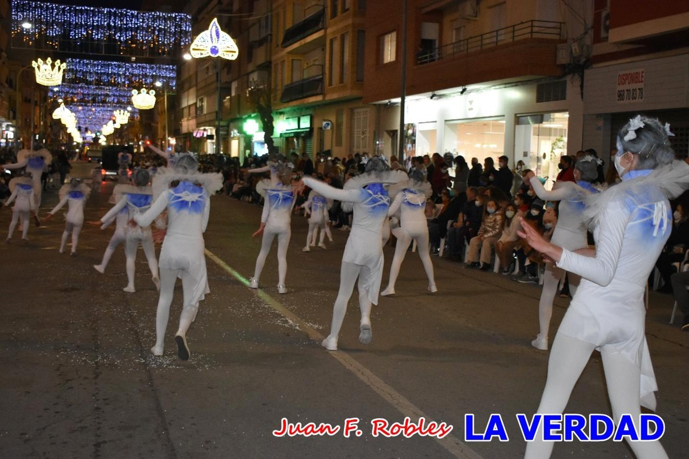El Cortejo Real que precedía a las carrozas del Melchor, Gaspar y Baltasar, estaba compuesto por distintas carrozas, espectáculos musicales y personajes de fantasía. La Policía Local y el Cuerpo de Bomberos abrieron el recorrido, seguidos de Dafne Dance Academy, Goofy & Donald, Club Gymca VeraCruz, La Sirenita, Academia de Baile EDIG, Pinocho, Escuela de Baile de la Concejalía de Deportes, Las Mariposas, Escuela de Baile Ana, La Bella y la Bestia, la Guardia de Darth Vader y la Banda de Música La Compañía.