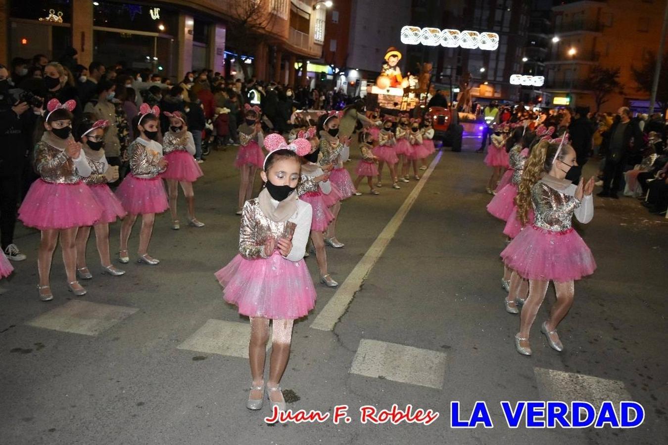 El Cortejo Real que precedía a las carrozas del Melchor, Gaspar y Baltasar, estaba compuesto por distintas carrozas, espectáculos musicales y personajes de fantasía. La Policía Local y el Cuerpo de Bomberos abrieron el recorrido, seguidos de Dafne Dance Academy, Goofy & Donald, Club Gymca VeraCruz, La Sirenita, Academia de Baile EDIG, Pinocho, Escuela de Baile de la Concejalía de Deportes, Las Mariposas, Escuela de Baile Ana, La Bella y la Bestia, la Guardia de Darth Vader y la Banda de Música La Compañía.