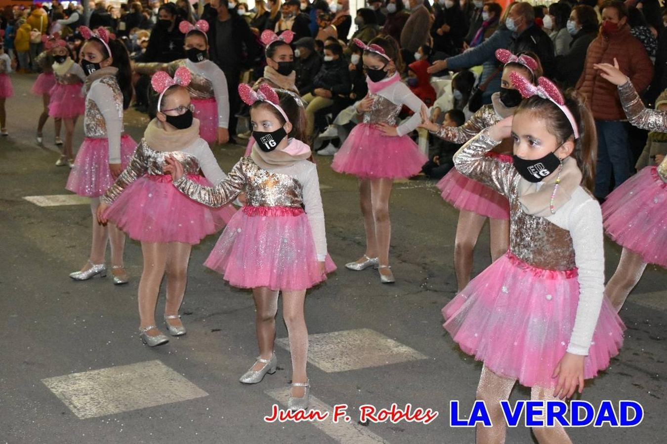 El Cortejo Real que precedía a las carrozas del Melchor, Gaspar y Baltasar, estaba compuesto por distintas carrozas, espectáculos musicales y personajes de fantasía. La Policía Local y el Cuerpo de Bomberos abrieron el recorrido, seguidos de Dafne Dance Academy, Goofy & Donald, Club Gymca VeraCruz, La Sirenita, Academia de Baile EDIG, Pinocho, Escuela de Baile de la Concejalía de Deportes, Las Mariposas, Escuela de Baile Ana, La Bella y la Bestia, la Guardia de Darth Vader y la Banda de Música La Compañía.