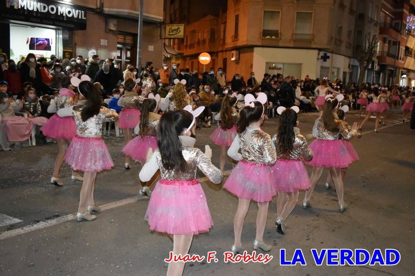 El Cortejo Real que precedía a las carrozas del Melchor, Gaspar y Baltasar, estaba compuesto por distintas carrozas, espectáculos musicales y personajes de fantasía. La Policía Local y el Cuerpo de Bomberos abrieron el recorrido, seguidos de Dafne Dance Academy, Goofy & Donald, Club Gymca VeraCruz, La Sirenita, Academia de Baile EDIG, Pinocho, Escuela de Baile de la Concejalía de Deportes, Las Mariposas, Escuela de Baile Ana, La Bella y la Bestia, la Guardia de Darth Vader y la Banda de Música La Compañía.