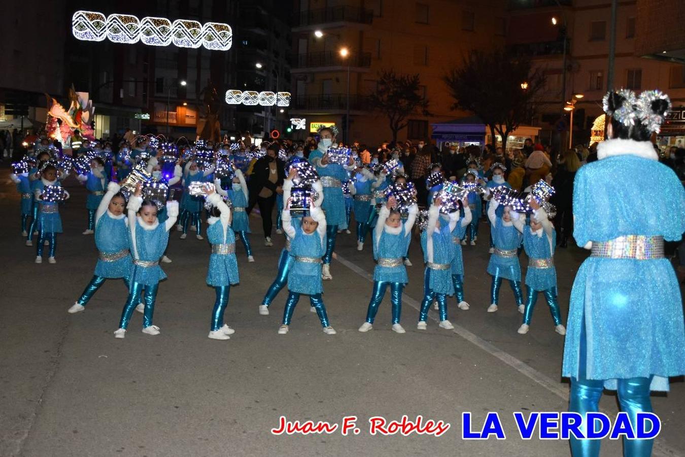 El Cortejo Real que precedía a las carrozas del Melchor, Gaspar y Baltasar, estaba compuesto por distintas carrozas, espectáculos musicales y personajes de fantasía. La Policía Local y el Cuerpo de Bomberos abrieron el recorrido, seguidos de Dafne Dance Academy, Goofy & Donald, Club Gymca VeraCruz, La Sirenita, Academia de Baile EDIG, Pinocho, Escuela de Baile de la Concejalía de Deportes, Las Mariposas, Escuela de Baile Ana, La Bella y la Bestia, la Guardia de Darth Vader y la Banda de Música La Compañía.