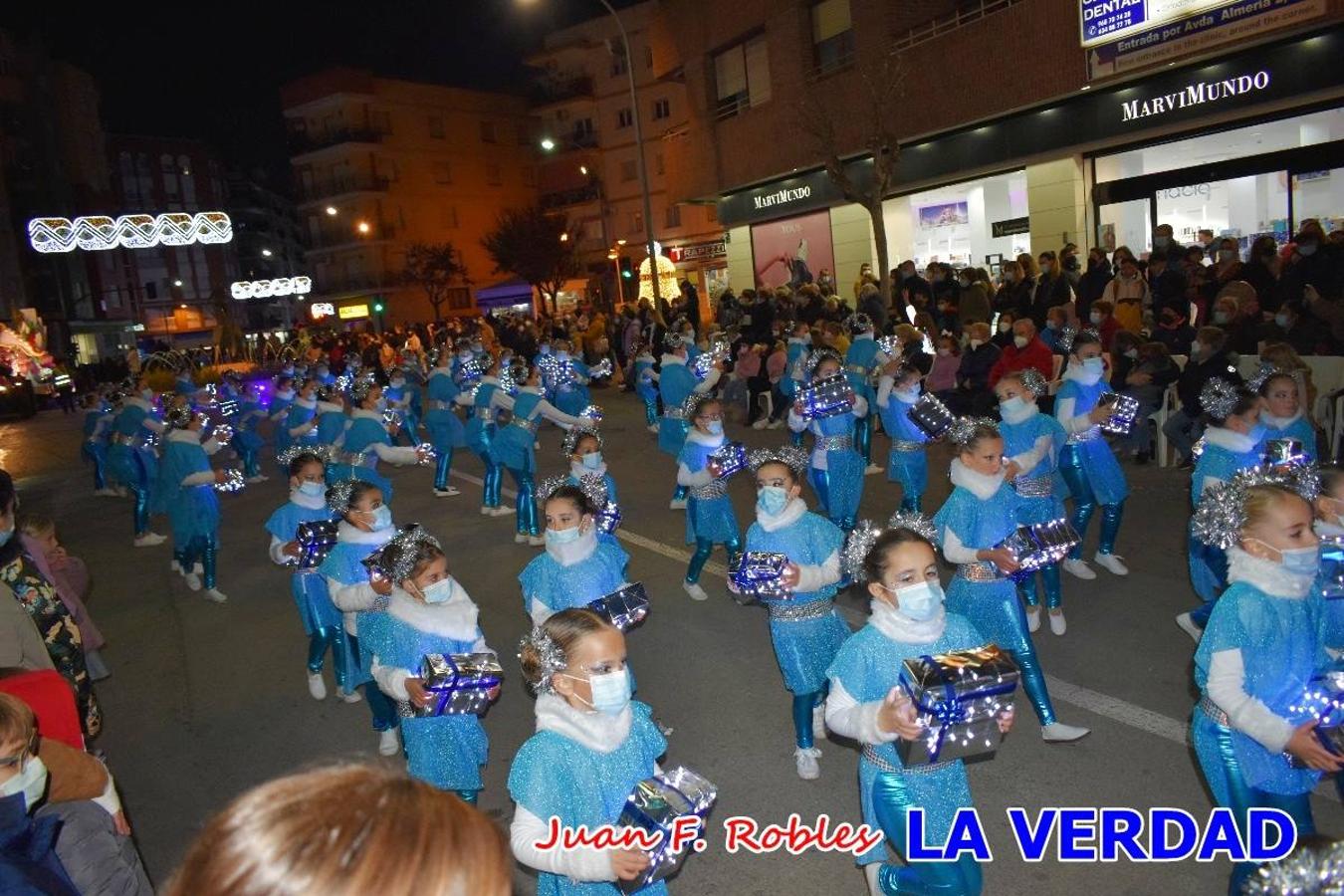 El Cortejo Real que precedía a las carrozas del Melchor, Gaspar y Baltasar, estaba compuesto por distintas carrozas, espectáculos musicales y personajes de fantasía. La Policía Local y el Cuerpo de Bomberos abrieron el recorrido, seguidos de Dafne Dance Academy, Goofy & Donald, Club Gymca VeraCruz, La Sirenita, Academia de Baile EDIG, Pinocho, Escuela de Baile de la Concejalía de Deportes, Las Mariposas, Escuela de Baile Ana, La Bella y la Bestia, la Guardia de Darth Vader y la Banda de Música La Compañía.