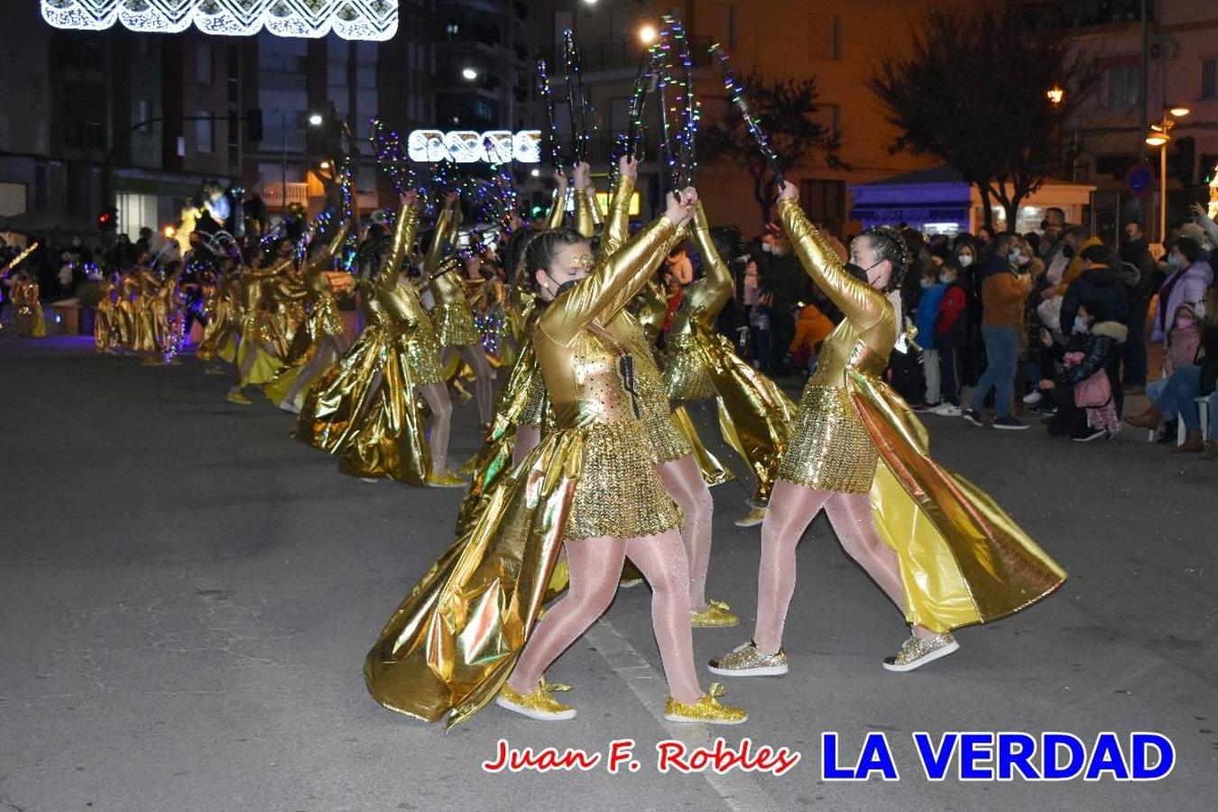 El Cortejo Real que precedía a las carrozas del Melchor, Gaspar y Baltasar, estaba compuesto por distintas carrozas, espectáculos musicales y personajes de fantasía. La Policía Local y el Cuerpo de Bomberos abrieron el recorrido, seguidos de Dafne Dance Academy, Goofy & Donald, Club Gymca VeraCruz, La Sirenita, Academia de Baile EDIG, Pinocho, Escuela de Baile de la Concejalía de Deportes, Las Mariposas, Escuela de Baile Ana, La Bella y la Bestia, la Guardia de Darth Vader y la Banda de Música La Compañía.