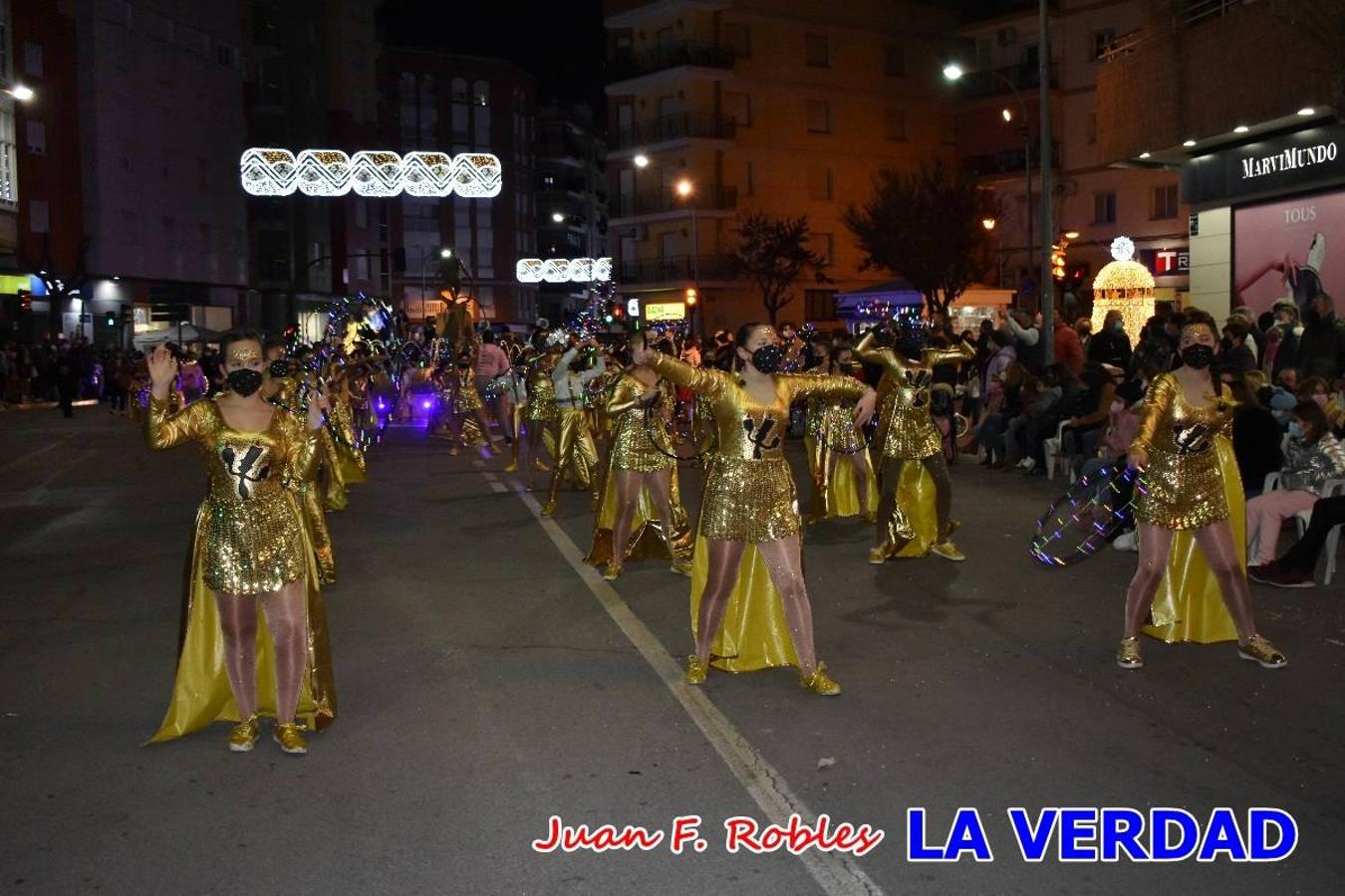 El Cortejo Real que precedía a las carrozas del Melchor, Gaspar y Baltasar, estaba compuesto por distintas carrozas, espectáculos musicales y personajes de fantasía. La Policía Local y el Cuerpo de Bomberos abrieron el recorrido, seguidos de Dafne Dance Academy, Goofy & Donald, Club Gymca VeraCruz, La Sirenita, Academia de Baile EDIG, Pinocho, Escuela de Baile de la Concejalía de Deportes, Las Mariposas, Escuela de Baile Ana, La Bella y la Bestia, la Guardia de Darth Vader y la Banda de Música La Compañía.