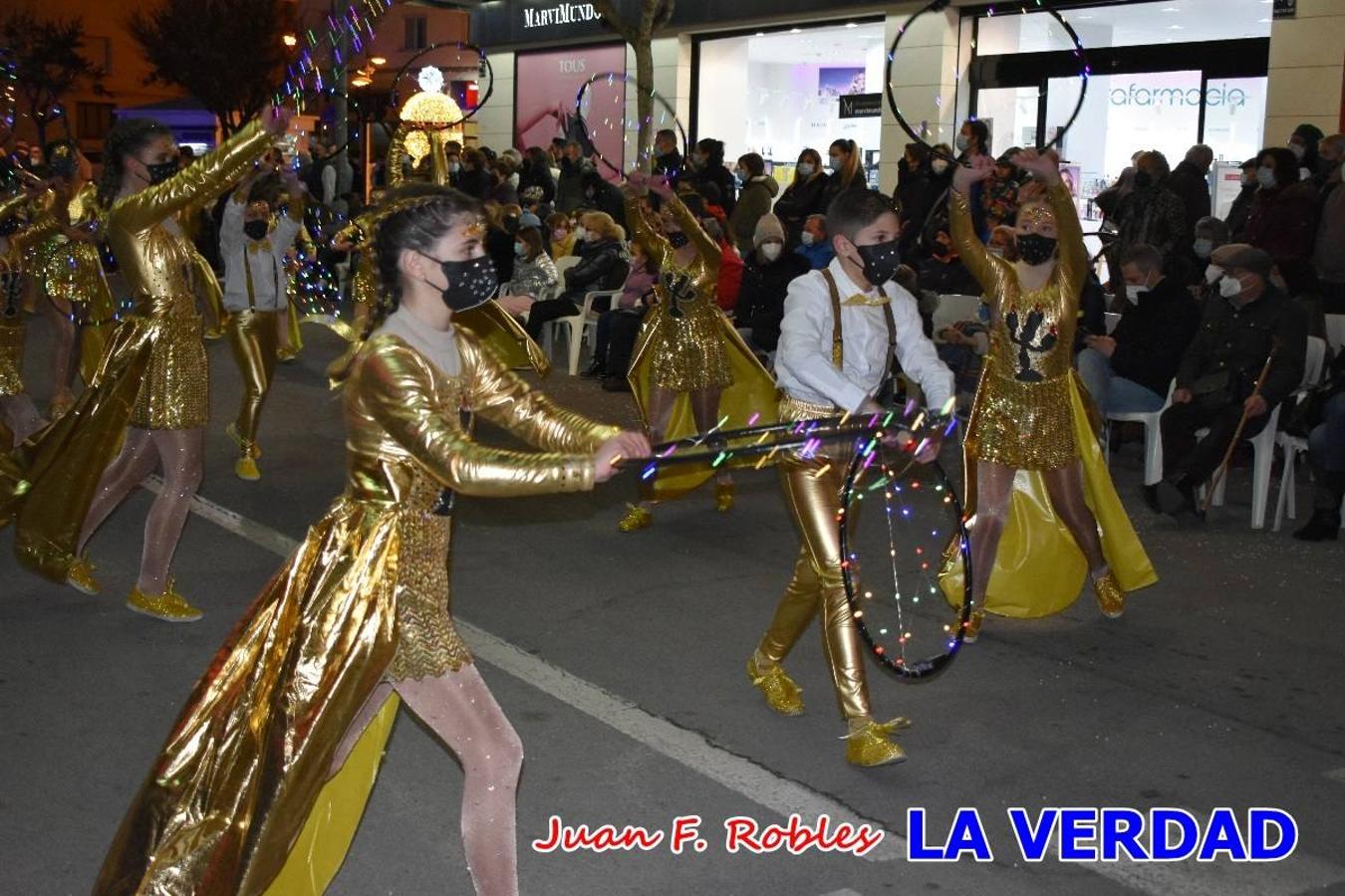 El Cortejo Real que precedía a las carrozas del Melchor, Gaspar y Baltasar, estaba compuesto por distintas carrozas, espectáculos musicales y personajes de fantasía. La Policía Local y el Cuerpo de Bomberos abrieron el recorrido, seguidos de Dafne Dance Academy, Goofy & Donald, Club Gymca VeraCruz, La Sirenita, Academia de Baile EDIG, Pinocho, Escuela de Baile de la Concejalía de Deportes, Las Mariposas, Escuela de Baile Ana, La Bella y la Bestia, la Guardia de Darth Vader y la Banda de Música La Compañía.