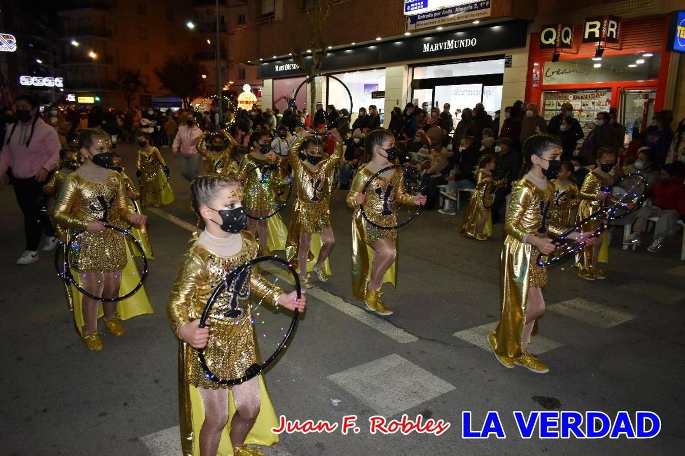 El Cortejo Real que precedía a las carrozas del Melchor, Gaspar y Baltasar, estaba compuesto por distintas carrozas, espectáculos musicales y personajes de fantasía. La Policía Local y el Cuerpo de Bomberos abrieron el recorrido, seguidos de Dafne Dance Academy, Goofy & Donald, Club Gymca VeraCruz, La Sirenita, Academia de Baile EDIG, Pinocho, Escuela de Baile de la Concejalía de Deportes, Las Mariposas, Escuela de Baile Ana, La Bella y la Bestia, la Guardia de Darth Vader y la Banda de Música La Compañía.