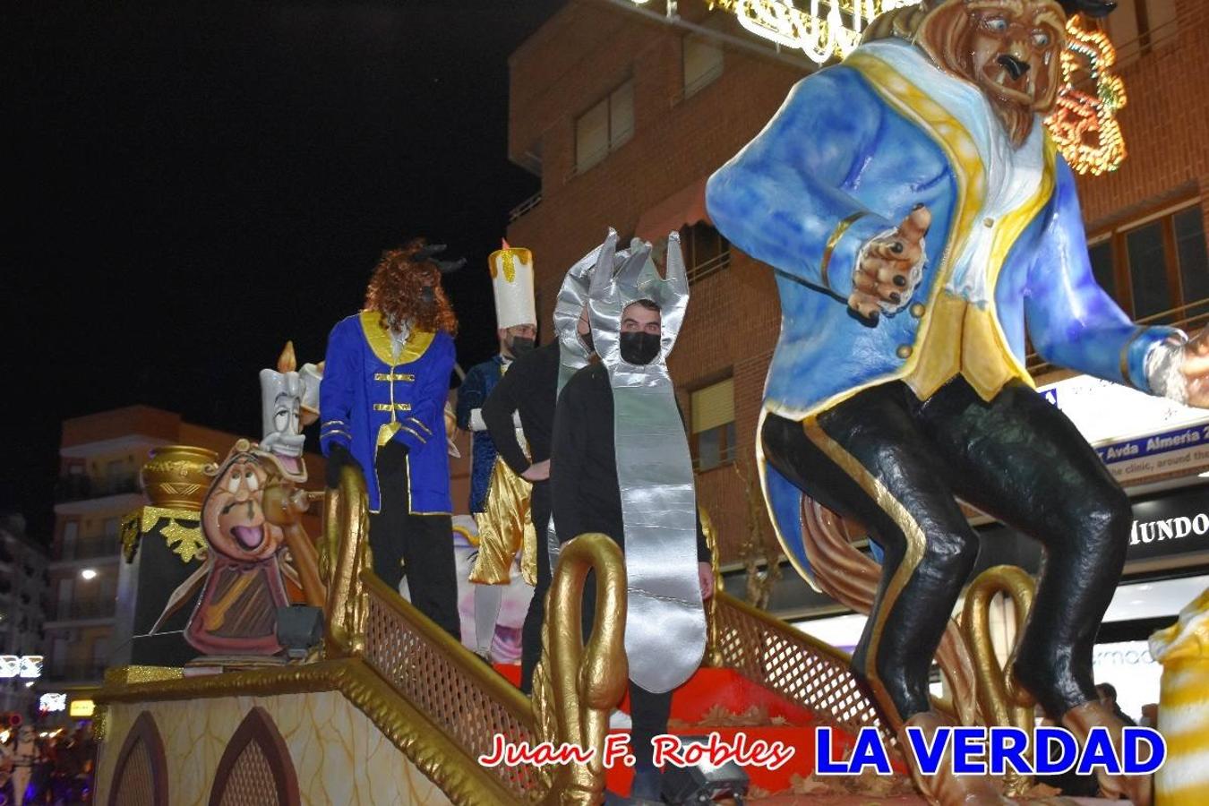 El Cortejo Real que precedía a las carrozas del Melchor, Gaspar y Baltasar, estaba compuesto por distintas carrozas, espectáculos musicales y personajes de fantasía. La Policía Local y el Cuerpo de Bomberos abrieron el recorrido, seguidos de Dafne Dance Academy, Goofy & Donald, Club Gymca VeraCruz, La Sirenita, Academia de Baile EDIG, Pinocho, Escuela de Baile de la Concejalía de Deportes, Las Mariposas, Escuela de Baile Ana, La Bella y la Bestia, la Guardia de Darth Vader y la Banda de Música La Compañía.