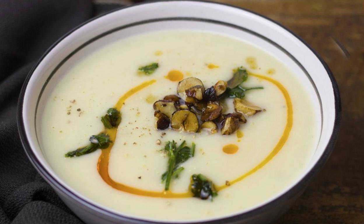 Crema blanca de verduras. 