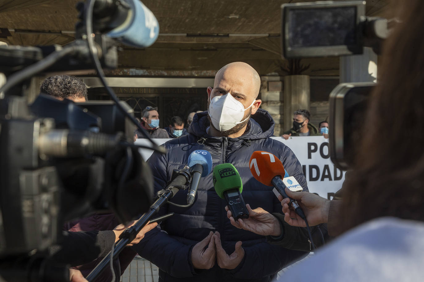 Fotos: Protesta de trabajadores de la planta de Sabic de La Aljorra
